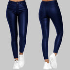 Faux leren legging - hoge taille damesbroek