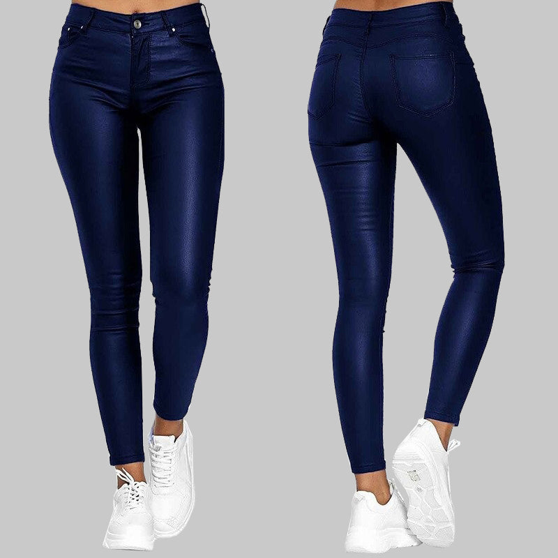 Slanke faux leren broeken - stijlvolle dames leggings voor elke gelegenheid