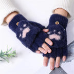 Vingerloze handschoenen - zachte bont dames handwarmers