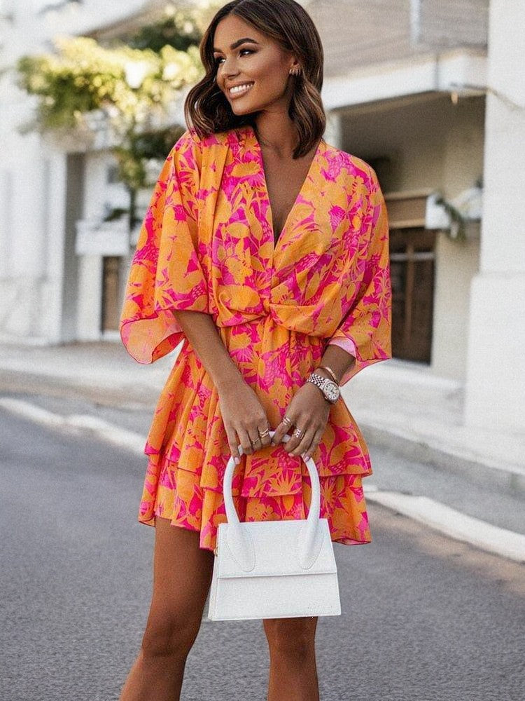 Floral mini jurk - elegante cocktailoutfit voor dames