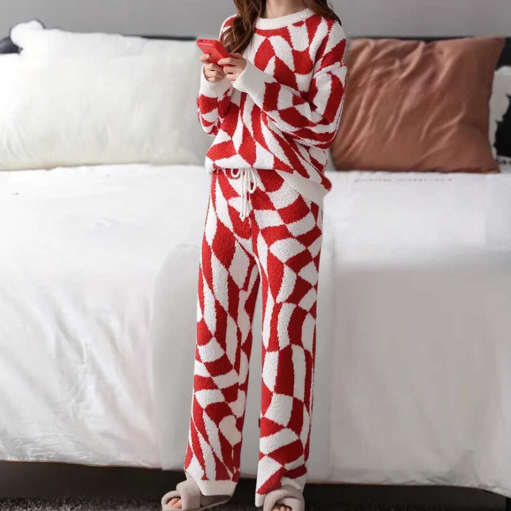 2-delige winter pyjama set - stijlvolle dames loungewear
