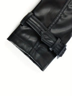 Leren trenchcoat - stijlvolle lange zwarte damesjas