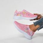 Orthopedische sneakers - dames slip-on schoenen met bloemenpatroon