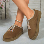 Warme pantoffels - dames huis slippers met fleece voering en ritssluiting - Bakkermode.nl