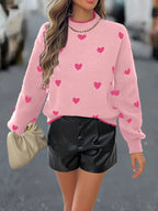 Dames trui met hartjespatroon - stijlvolle en zachte sweater - Bakkermode.nl