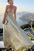 Maxi-jurk - verfijnde strapless avondjurk voor dames