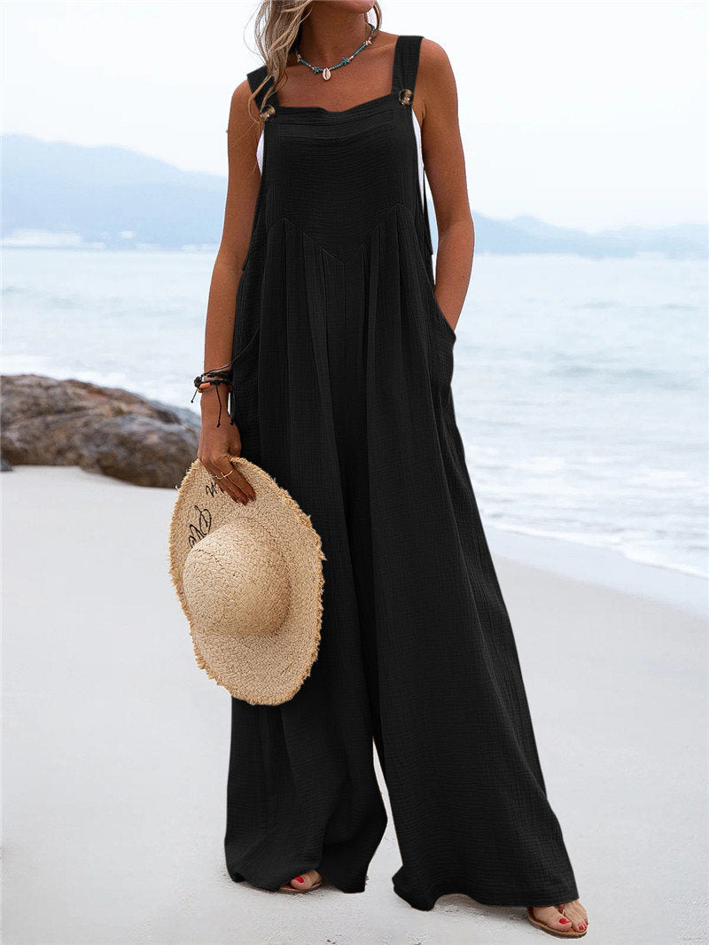 Dames lichte overall relaxed fit strandmode - stijlvolle zomer jumpsuit voor casual uitjes