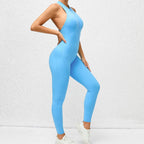 Yoga fitness jumpsuit - mouwloze stretch shapewear met buikcontrole en liftende pasvorm - Bakkermode.nl