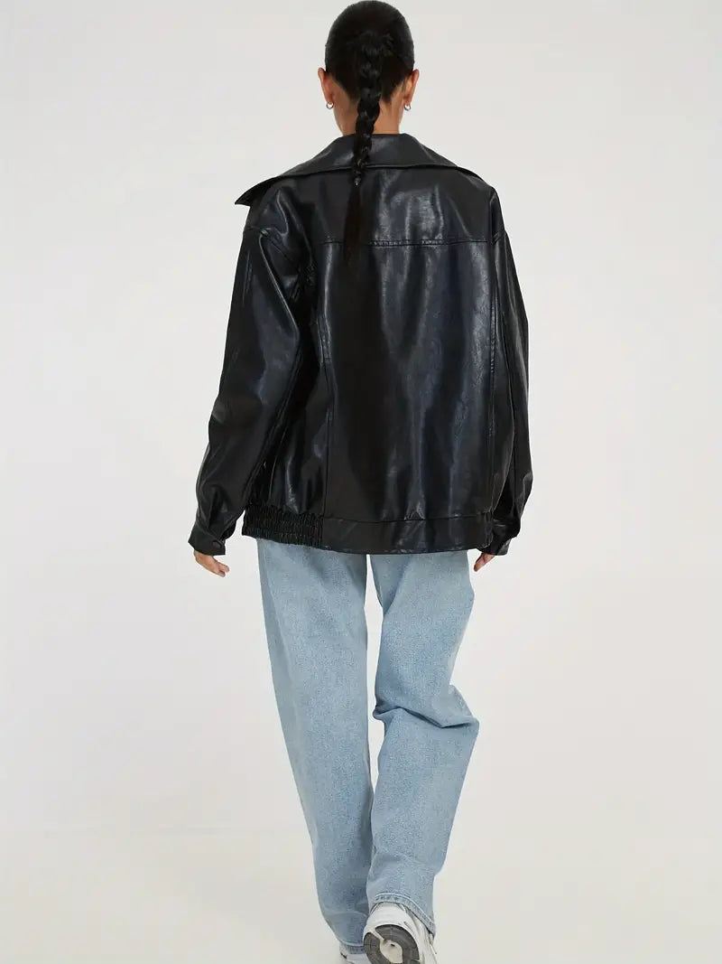 Leren bomberjack - stijlvolle dames ritsoutwear