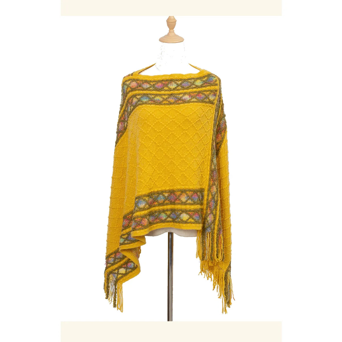 Boho-geïnspireerde poncho - stijlvolle gebreide wrap voor dames