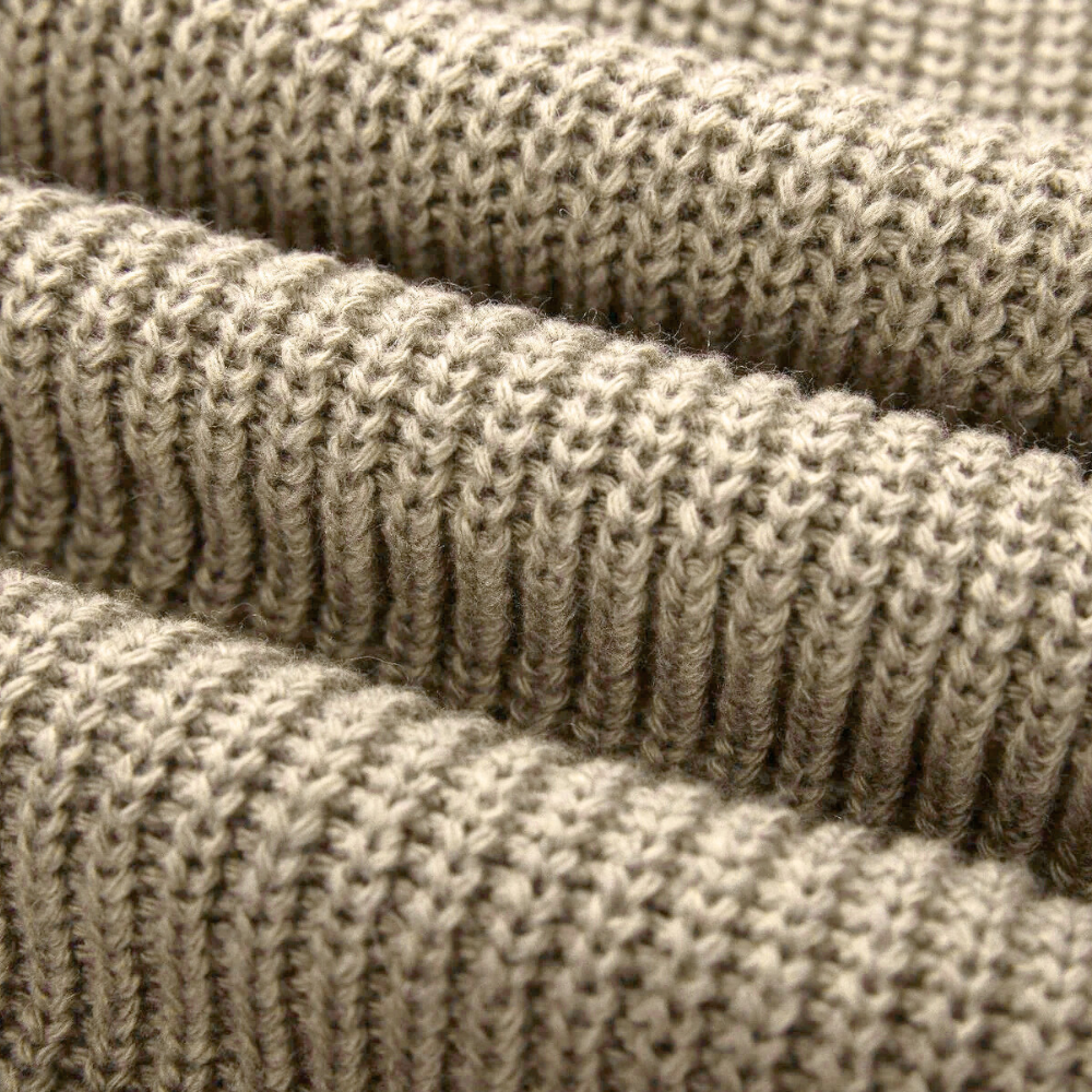 Khaki oversized gebreide poncho jurk - trendy stijl voor dames