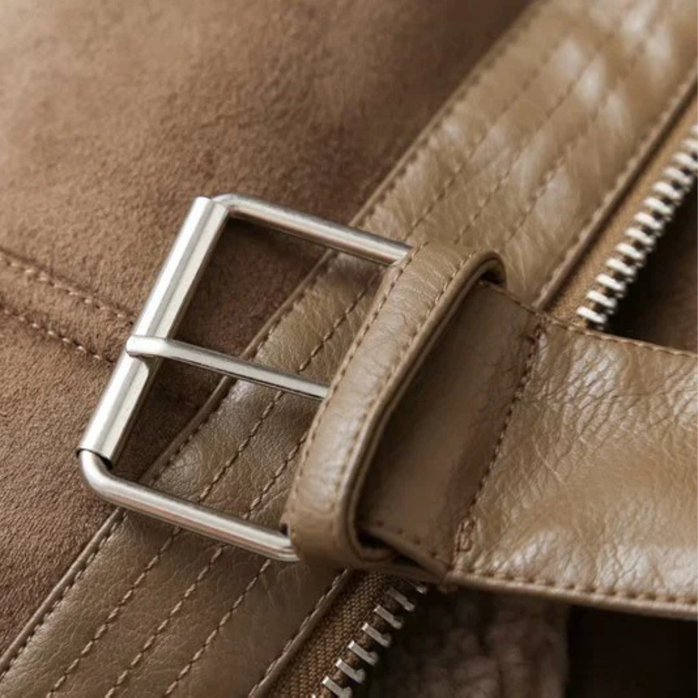 Shearling bikerjack - stijlvolle damesjas van suède - Bakkermode.nl