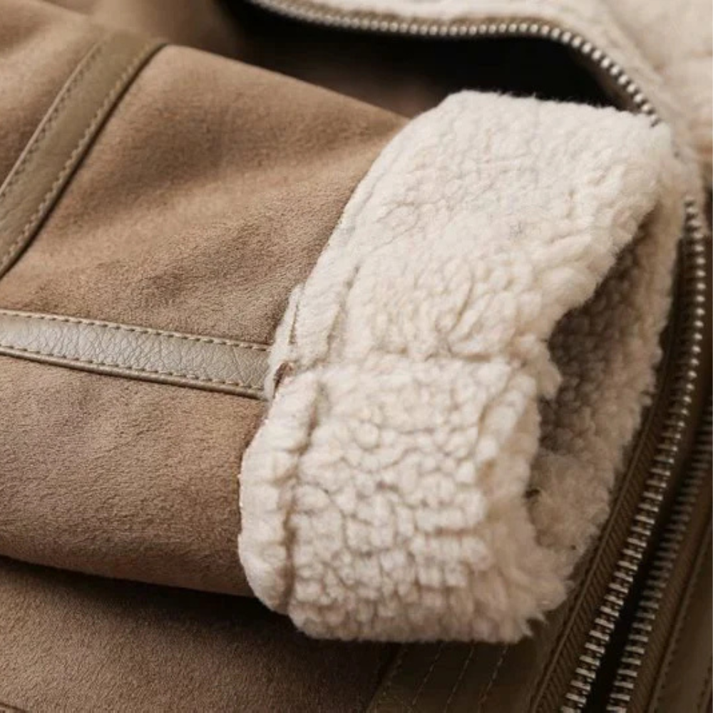Shearling bikerjack - stijlvolle damesjas van suède - Bakkermode.nl