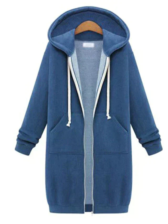 Dames lange hoodie cardigan - trendy casual wear