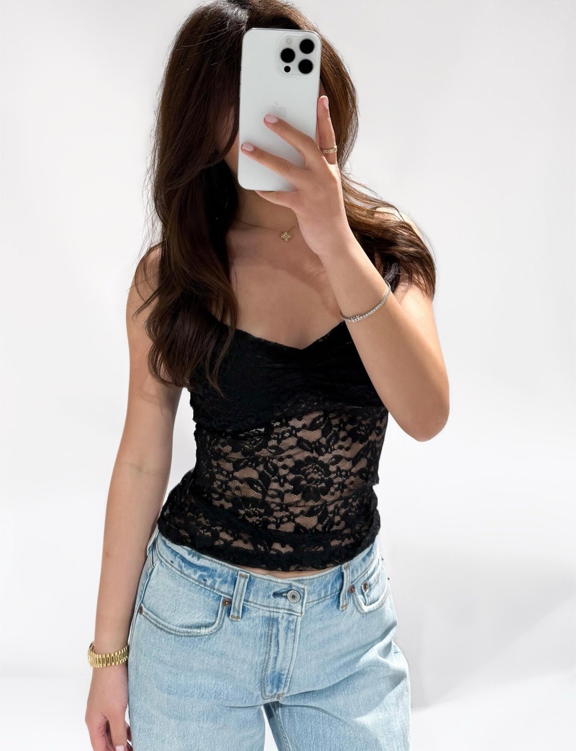 Cora kanten top zwart - stijlvolle dames camisole