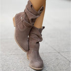 Enkellaarzen - stijlvolle dames suède slouchy winterboots