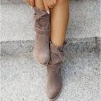 Enkellaarzen - stijlvolle dames suède slouchy winterboots