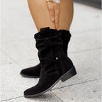 Enkellaarzen - stijlvolle dames suède slouchy winterboots