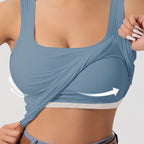 Ribbel tanktop met verwijderbare padding - dames essentiële mouwloze top