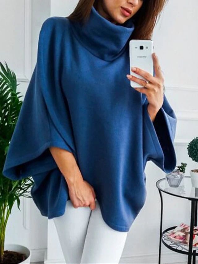 Batwing poncho - trendy oversized sweater voor dames