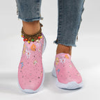 Orthopedische sneakers - dames slip-on schoenen met bloemenpatroon