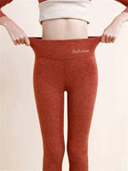 Damesleggings - zachte stretchy fleece-gevoerde broeken