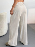 Dames zachte abrikozen loungebroek - gezellige casual kleding voor dagelijkse relaxatie