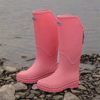 Waterdichte kniehoge dameslaarzen - duurzame rubberen regenlaarzen