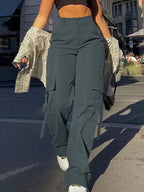 Dames cargo broeken met hoge taille - veelzijdige casual mode