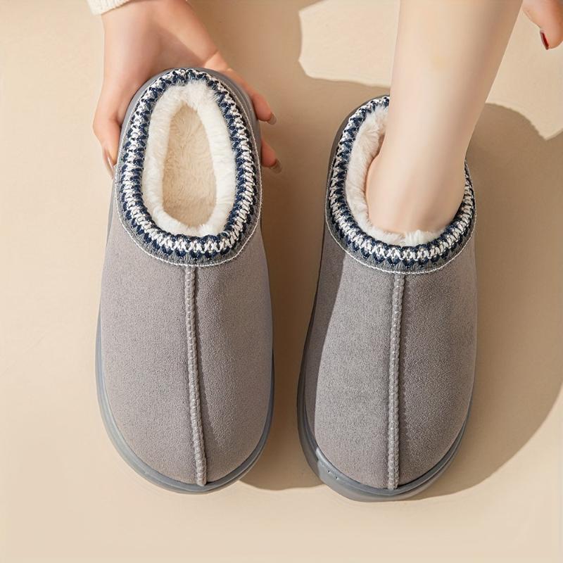 Pluche slip-on sloffen dames – zachte comfortabele huissloffen - Bakkermode.nl