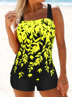 2-delige dames tankini set met bloemenprint - trendy strandmode voor de zomer