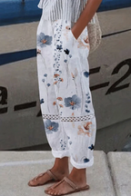 Dames casual broeken met unieke bloemprint - luchtige loungewear voor dagelijks gebruik