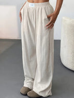 Dames zachte abrikozen loungebroek - gezellige casual kleding voor dagelijkse relaxatie