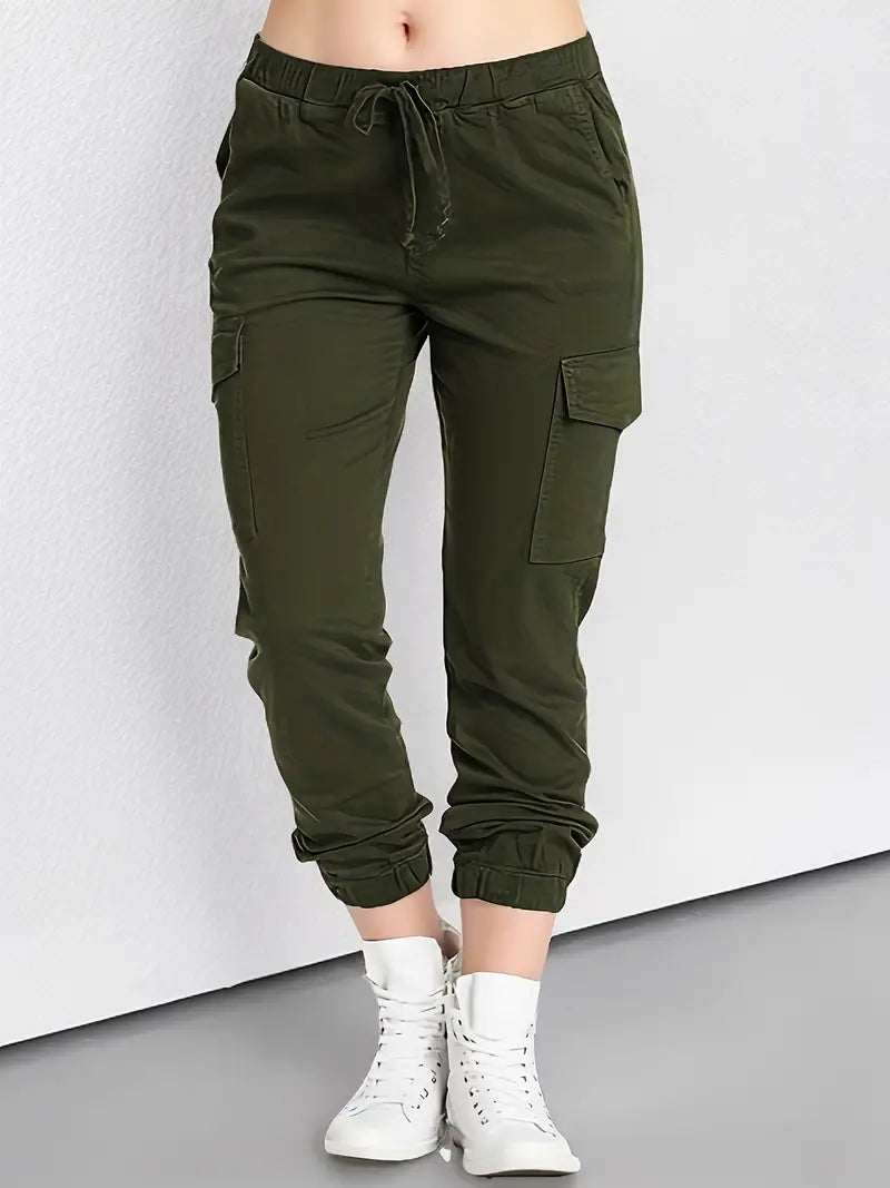 Dames sweatpants in relaxte pasvorm met functionele zakken - dagelijkse casual wear