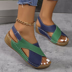 Dames wedge sandalen met orthopedische ondersteuning - casual instappers voor dagelijkse uitjes