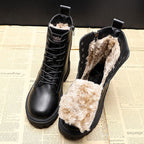 Zwarte veterschoenen voor dames - trendy combat boots