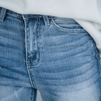 Dames flared jeans high-waisted casual broeken - trendy lichtblauwe bootcut & flared stijl