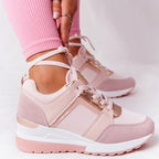 Dames casual sneakers - stijlvolle ademende schoenen met wedge hak