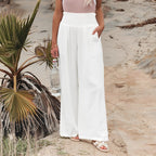 Dames wijde broek van luchtig linnen voor casual strandlooks - lichtgewicht & ademend zomermode