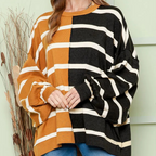 Multicolour gestreepte pullover - stylish oversized damestrui