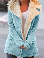 Damesjas met faux shearling voering - elegante wintercoat voor vrouwen