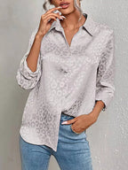 Dames casual shirt lichtgewicht blouse met luipaardprint - stijlvol voor elke dag