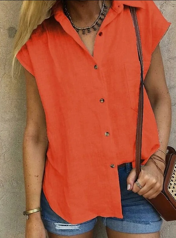 Lichtgewicht blouse met een relaxte pasvorm - veelzijdige button-up top voor casual uitjes