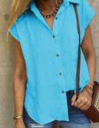 Lichtgewicht blouse met een relaxte pasvorm - veelzijdige button-up top voor casual uitjes