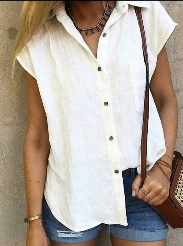 Lichtgewicht blouse met een relaxte pasvorm - veelzijdige button-up top voor casual uitjes