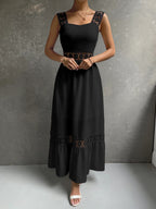 Dames maxi-jurk met kanten details - elegante outfit voor zomerse avonden
