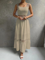 Dames maxi-jurk met kanten details - elegante outfit voor zomerse avonden