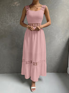 Dames maxi-jurk met kanten details - elegante outfit voor zomerse avonden