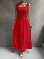 Dames maxi-jurk met kanten details - elegante outfit voor zomerse avonden