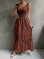 Dames maxi-jurk met kanten details - elegante outfit voor zomerse avonden